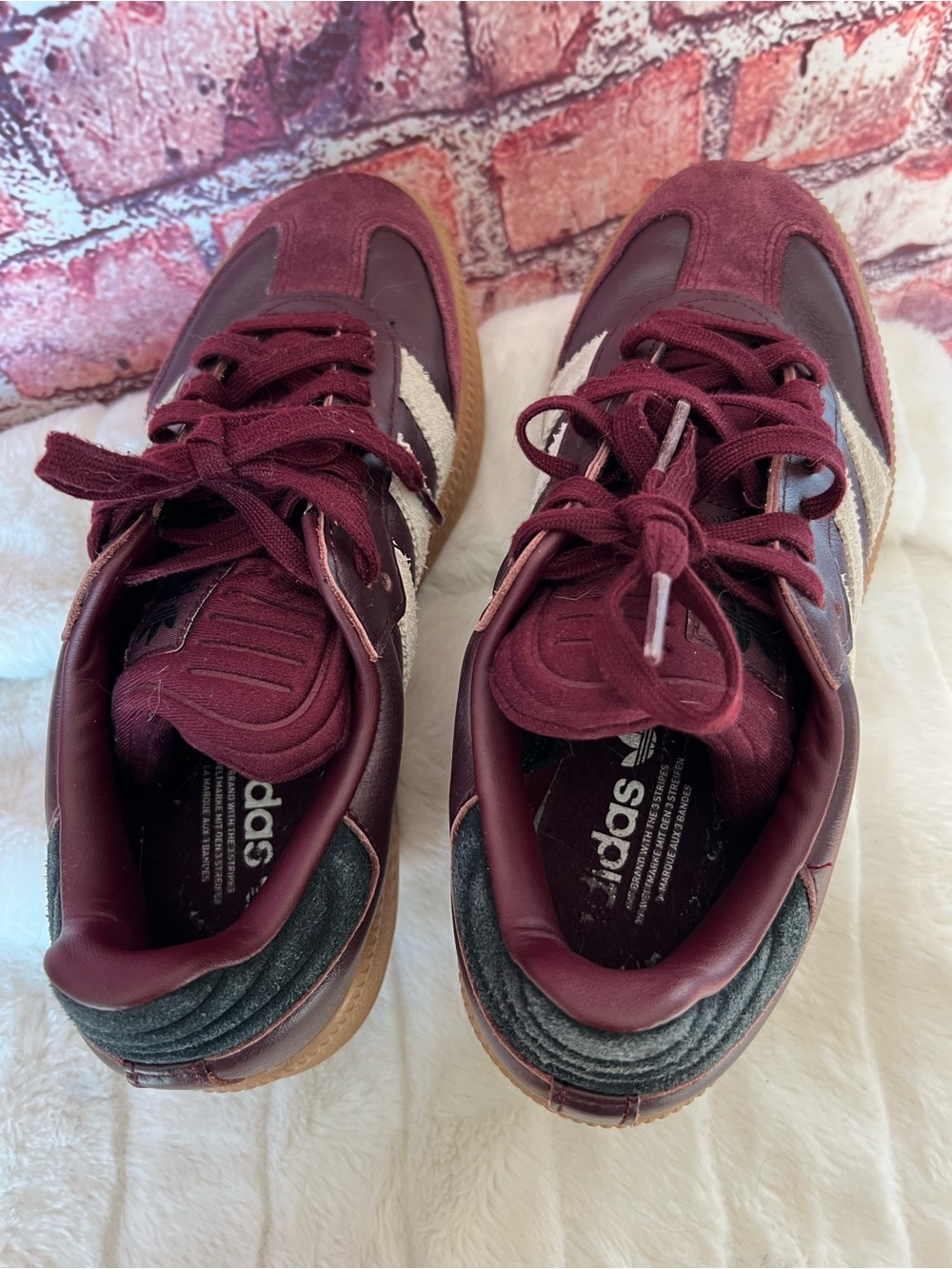 adidas Samba XLG Maroon Wonder Beige Gum Platform Sneakers Men 8 / Women 9 - Picture 9 of 10